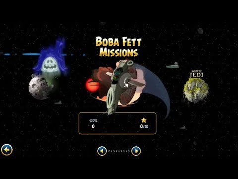 Видео: Angry Birds Star Wars Boba Fett Missions с 1 по 10 уровень