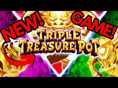 NEW GAME! I GOT EVERY BONUS on TRIPLE TREASURE POT SLOT MACHINE + TOP DOLLAR GRAND SLOT BONUS