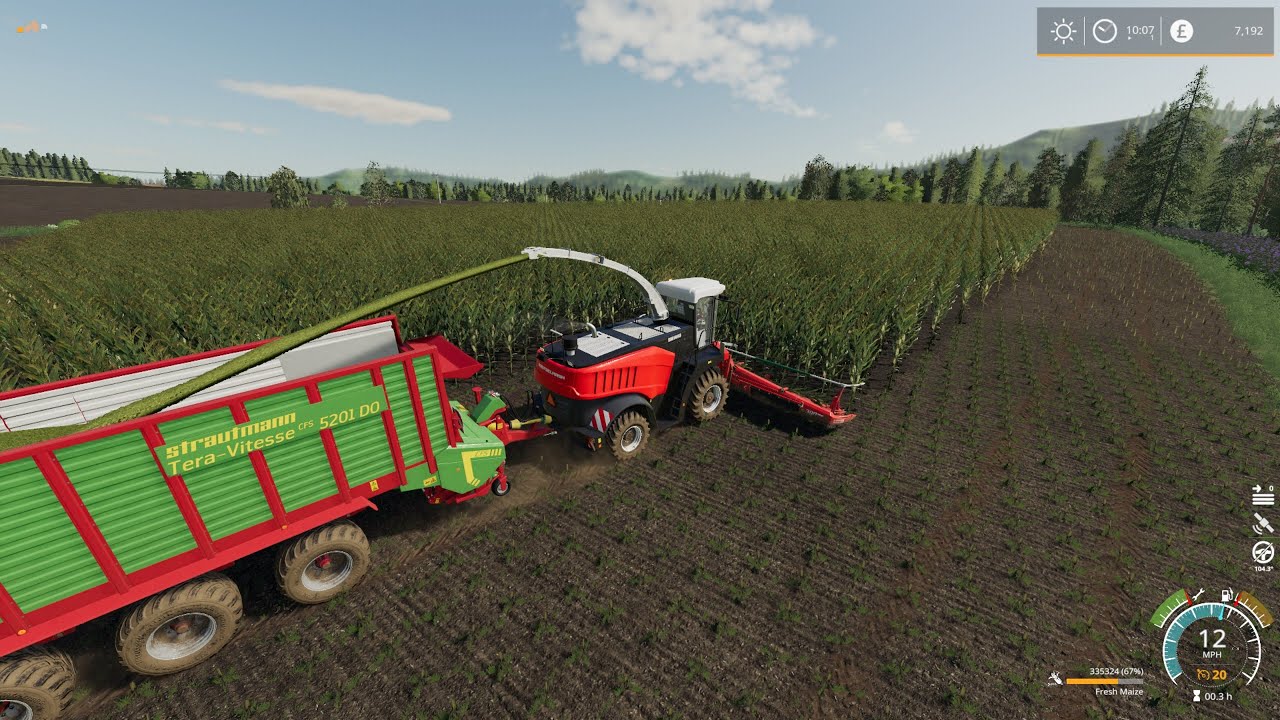 Untergriesbach (Maize Plus) * Chaffing Corn (Maize) & Filling the Bunker Silo * FS 19