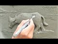 How to create buffalo reliefs with cement