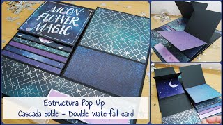 TUTORIAL ✂️ Estructura POP UP - CASCADA DOBLE - Double Waterfall Card 😊 SCRAPBOOKING