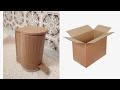 #Cardboard_works #dustbin Exclusive/ trash bin made by cardboard / سلة مهملات بالكارطون