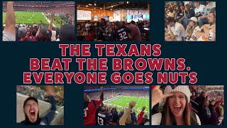 The Houston Texans Beat the Cleveland Browns.  Everyone Goes Nuts.