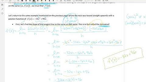 Calculus 1 - 3.1 Introducing the Derivative