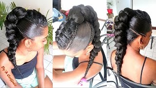 HOW TO ★ New mohawk style with a 'french' braid, mini cornrows & a jumbo braid  By Dy'A