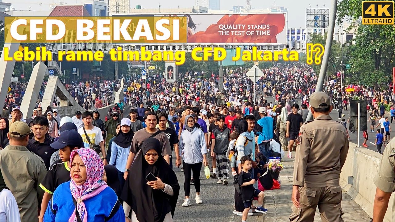 Jalan keramaian di CFD Bekasi❗lebih rame dari CFD Jakarta⁉️Minggu pagi di Car Free Day Summarecon