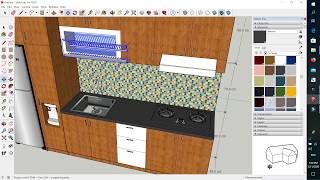 membuat desain kitchen set sendiri dengan sketch up