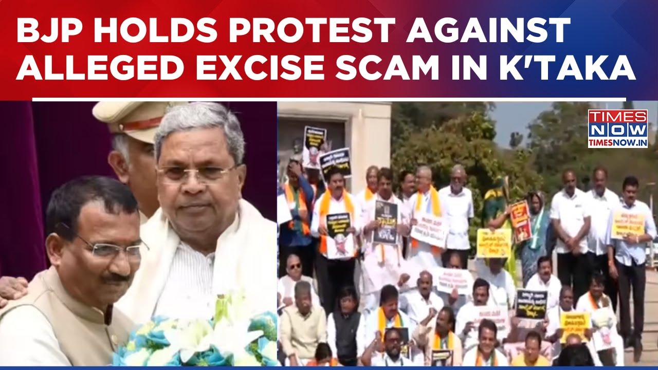 BJP Stages Massive Protest Against Congress Over Karnataka Excise 'Bribery Scam' At Vidhana Soudha
