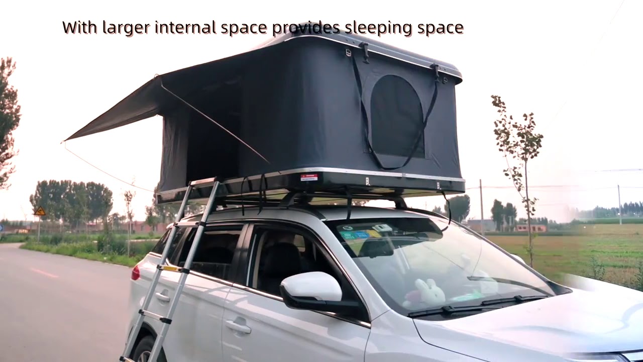 Fiberglass hard shell roof top tent with solar panel YouTube