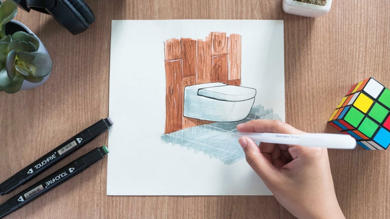 How To Render Architecture Materials Using Alcohol Markers YouTube