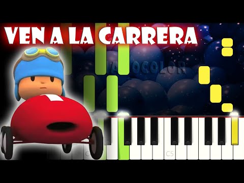 Ven a La Carrera - Pocoyó | Piano Cover | Tutorial | Karaoke