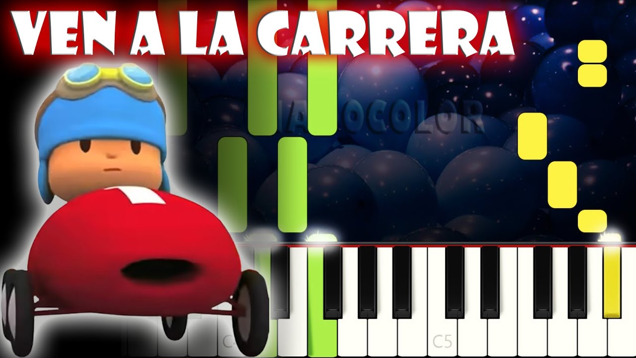 Ven a La Carrera - Pocoyó | Piano Cover | Tutorial | Karaoke