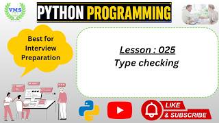 Lesson 025 | Python Programming | Type checking