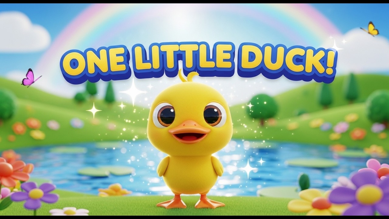 🦆 One Little Duck Went Out One Day | 3D Cartoon Nursery Rhyme for Kids