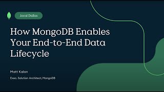 Famous How MongoDB Enables Your End-to-End Data Lifecycle Wealth