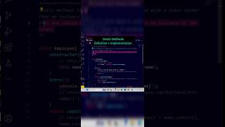 Static Methods In Javascript #shortsfeed #shortsyoutube #shortsviral #shorts #youtubeshorts #js #oop
