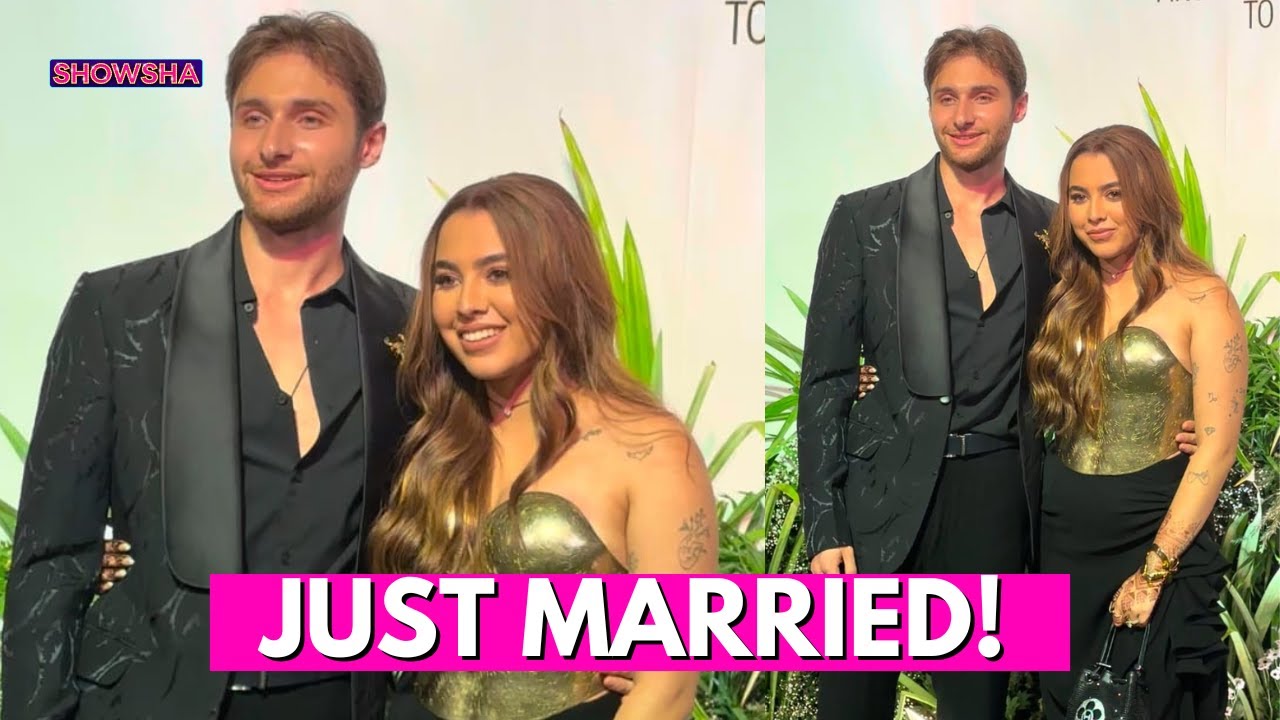 Newlyweds Aaliyah Kashyap & Shane Gregoire Steal The Spotlight In Gold & Black At Wedding Reception