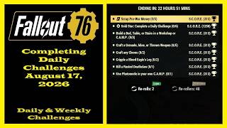 Completing Daily Challenges For August 17 2026 - Fallout 76 Daily Challenges Guide For New Players