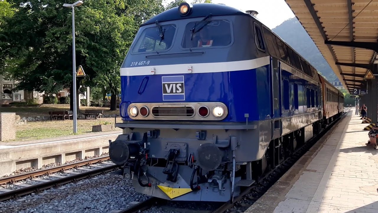 ☀️🌲🚂 VIS 218 467 - 9 verlässt den Bahnhof Thale mit lauten Pfiffen. (16.08.2025) 🚂🌲🤡