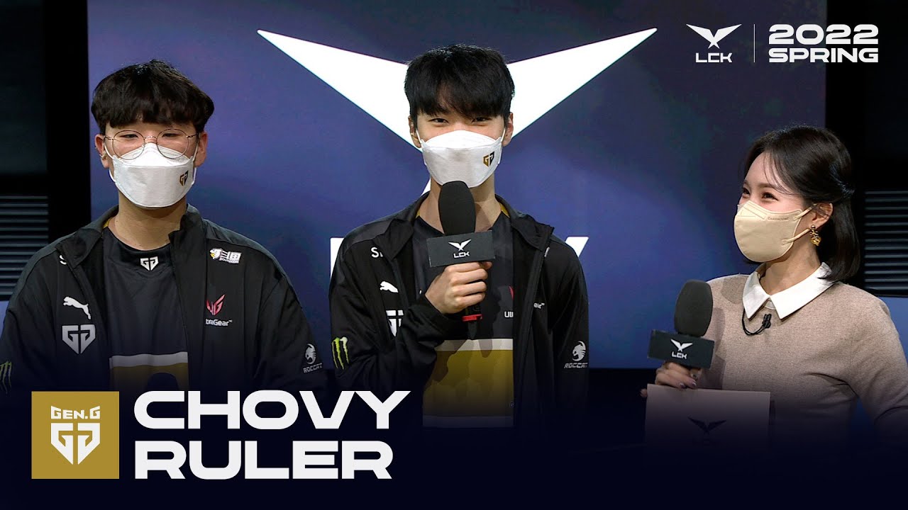 Chovy Ruler Chovy, Ruler 인터뷰 | 프레딧 vs. 젠지 | 01.20 | 2022 LCK 스프링 스플릿 - YouTube