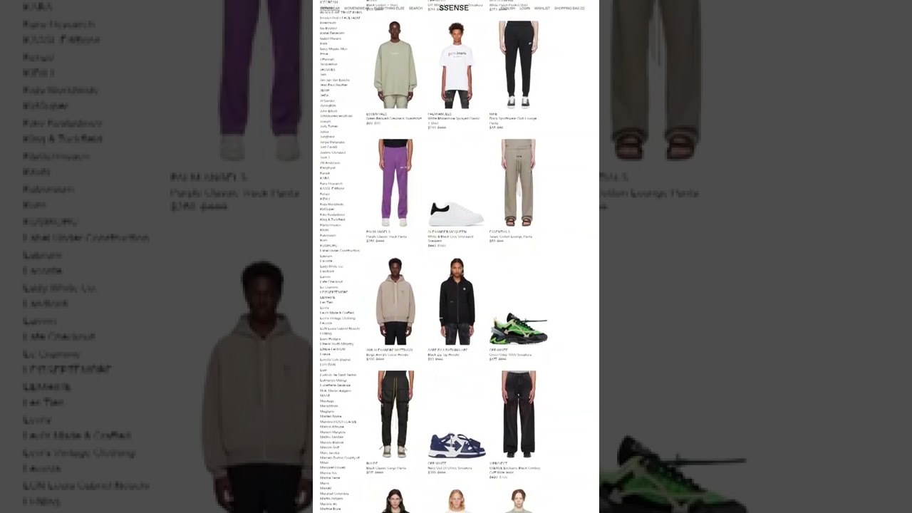 Black Friday SALE at SSENSE (Menswear)