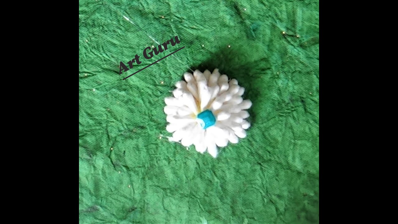 How to make cotton ear bud flowers in Art Guru Craft Channel YouTube