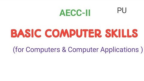 2nd semester AECC-II |B.A./B.Com/B.Sc|basic computer skills (for Computers & CA) model paper | PU