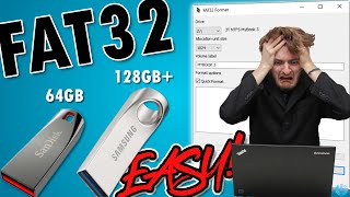 How To Format a 64GB, 128GB, or LARGER USB Flash Drive to FAT32 - EASY