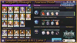 ⚔️ Genshin Impact 6.6 / Luna 7 - Stygian Onslaught Fearless Mode Full Clear! 🔥