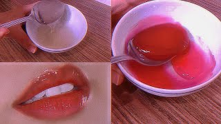 How to make lip gloss at home🍒*NO VERSAGEL*