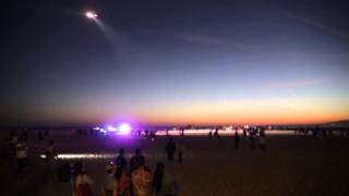 Venice Beach party broken up by LAPD helicopter.