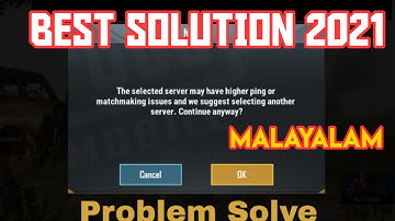SELECTED SERVER MAY CONTAIN HIGH PING PUBG MOBILE😤|HOW TO FIX IT IN 30seconds EXPLAINED IN MALAYALAM