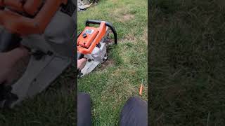 Stihl 076 Aveq Super. First Test With The Pipe Muffler