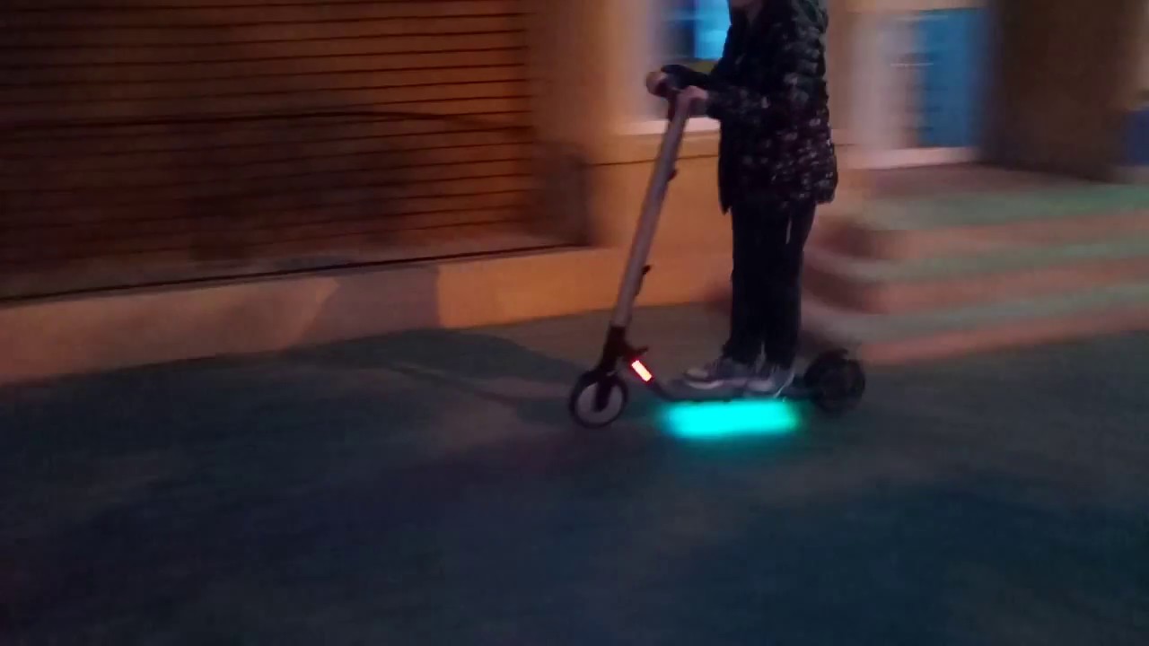 Ninebot Folding Electric Scooter LED lights - YouTube