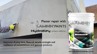 Plaster repair with HydroKey cement additive. Improves drying time, flexural, tensile strength.....