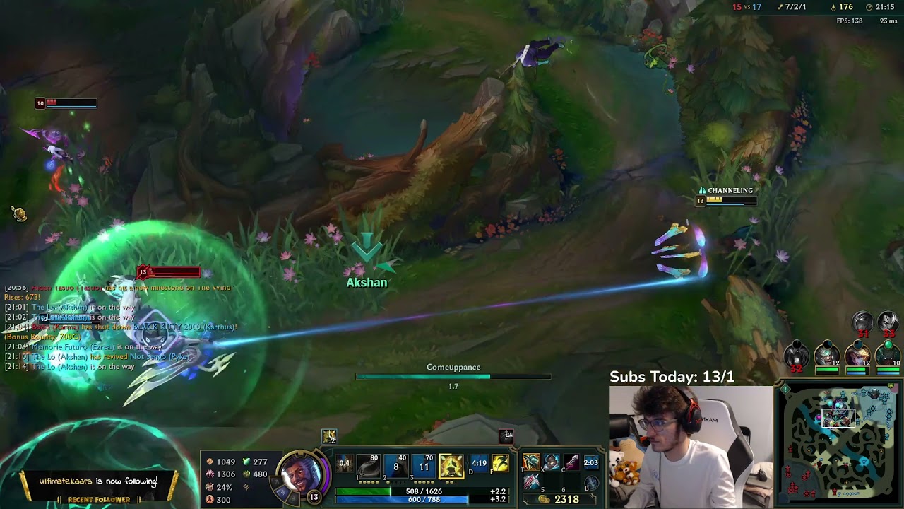 lourlo almost pentakill with akshan