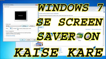 How to enable screen saver in windows 7?