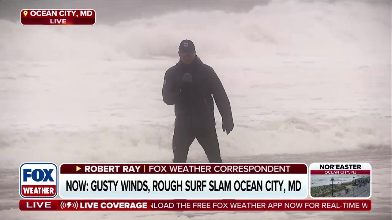 Gusty Winds And Rough Surf Slam Ocean City, Maryland - YouTube