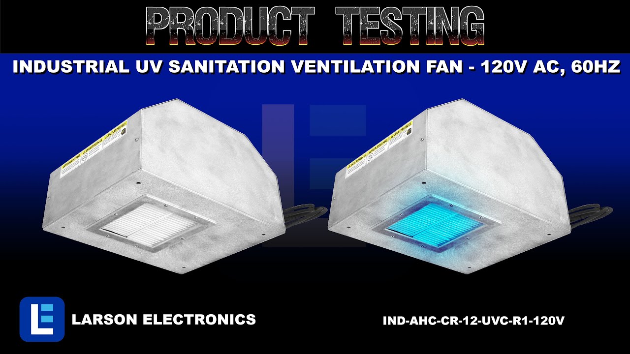 Industrial UV Sanitation Ventilation Fan - 120V AC, 60Hz - UVC Lamp - 161 CFM - Aluminum
