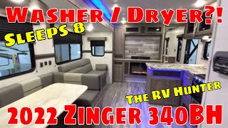 2022 Zinger 340BH | WASHER DRYER PREP | SLEEPS 8 | Bunk Model by Crossroads RV