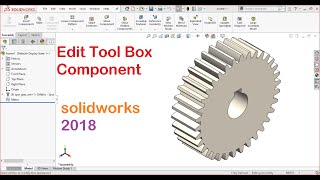 Solidworks Tutorials  || How To Edit Tool Box Component || Spur Gear