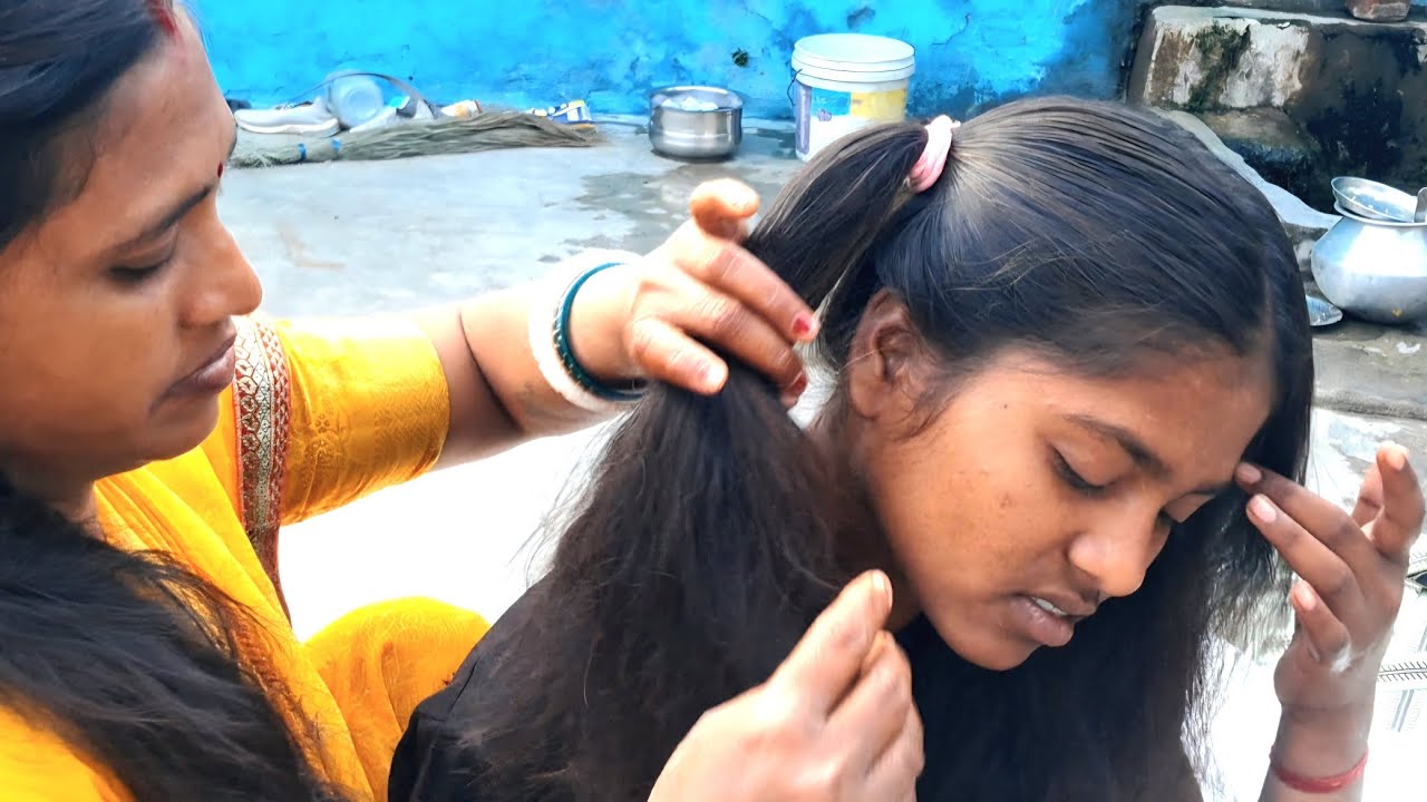 Relaxing Hair Combing & Two Braids ASMR | Pure Village Hair Care Routine
