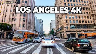 Los Angeles 4K ☀️ Driving Downtown LA California ☀️ Sunset Drive