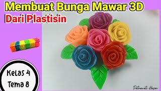 Cara Membuat Bunga 3D Dari Plastisin || Bunga Mawar Dari Plastisin