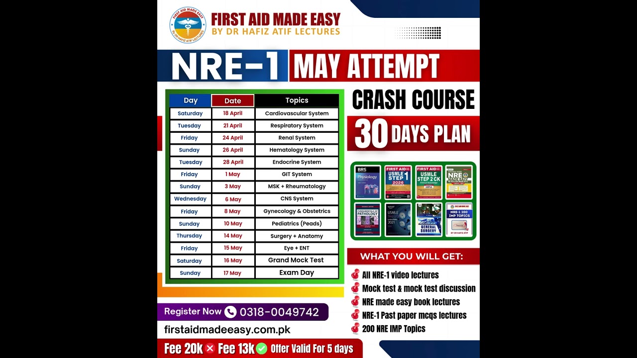 NRE-1 MAY ATTEMPT 2026 CRASH COURSE 📚 30-Days Study Plan