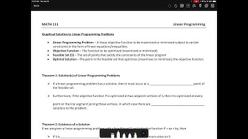 Math 111 - Linear Programming (Part 1)