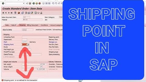 HOW WILL SHIPPING POINT BE DETERMINED IN SALES ORDER