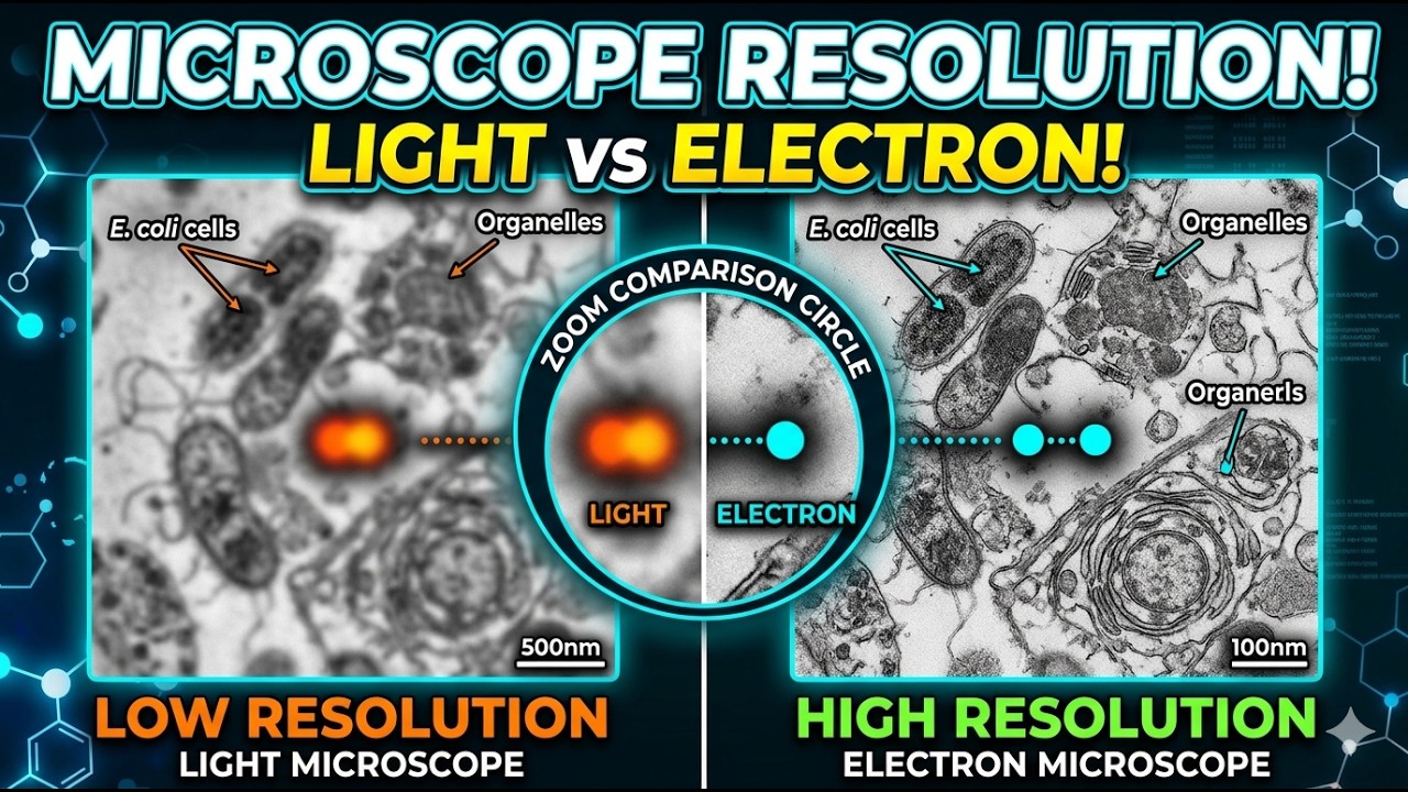 Resolution of a Microscope Explained | Resolving Power of Light vs ...