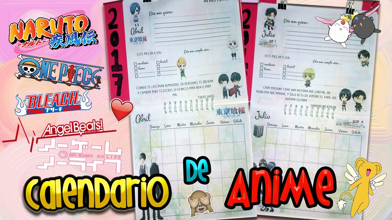 Calendario Anime Mensual 2020: Imprime y Planifica