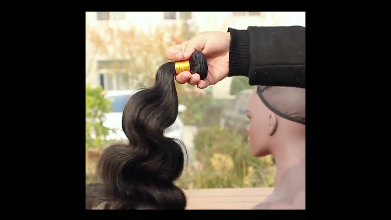 Affordable Pre styled body wave hair bundles hair weave unprocessed Human Hair Wig